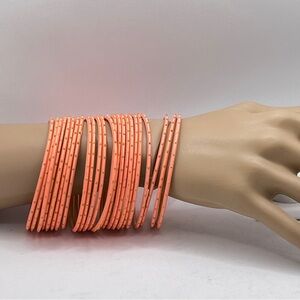 24 Peach Orange Colored Bangles Set Hula Hoop Round